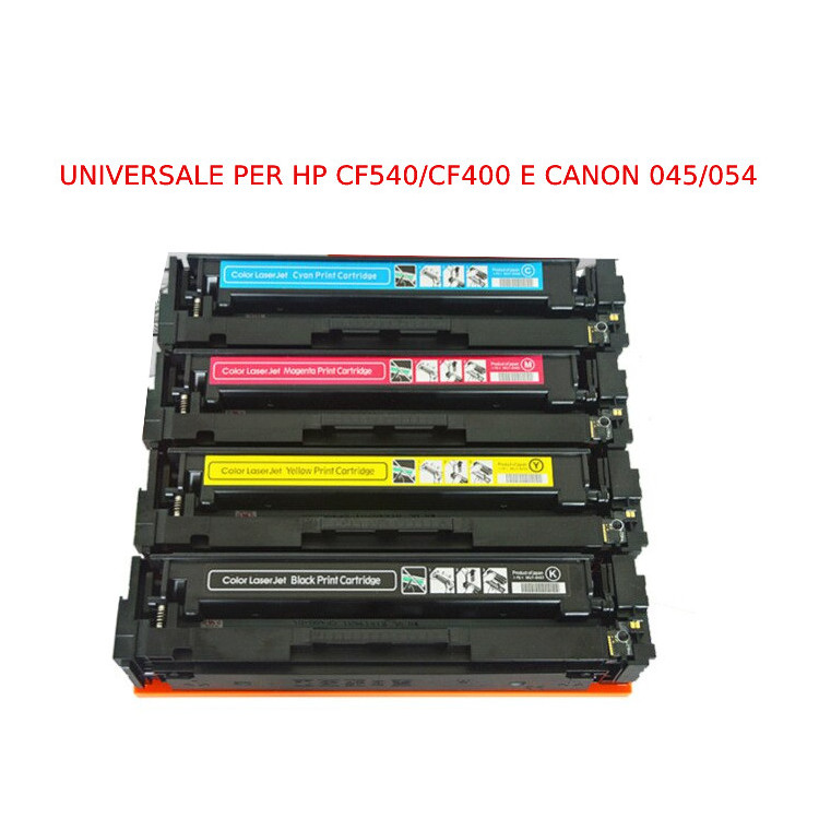 Toner universale per HP CF542A 203A CF402A 201A CANON 054 giallo 1300pag.