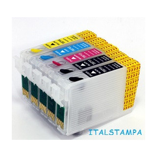 Cartuccia ricaricabile vuota per Epson T1812 ciano con chip autoreset