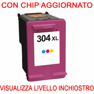 CHIP AGGIORNATO N9K07AE Cartuccia rigenerata per HP 304XL...