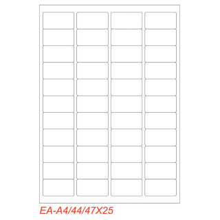 Etichette adesive formato A4 165g 47,5*25,5mm n.44 etichette/foglio (conf.100foglio)
