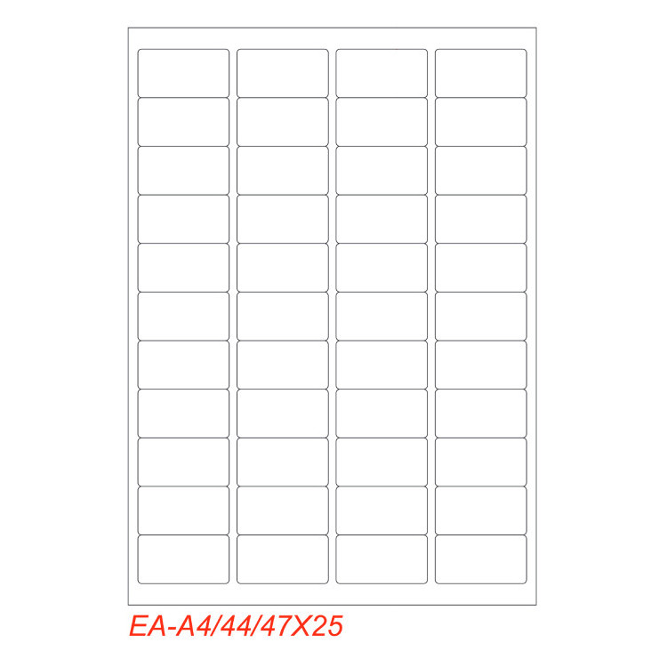 Etichette adesive formato A4 165g 47,5*25,5mm n.44 etichette/foglio (conf.100foglio)