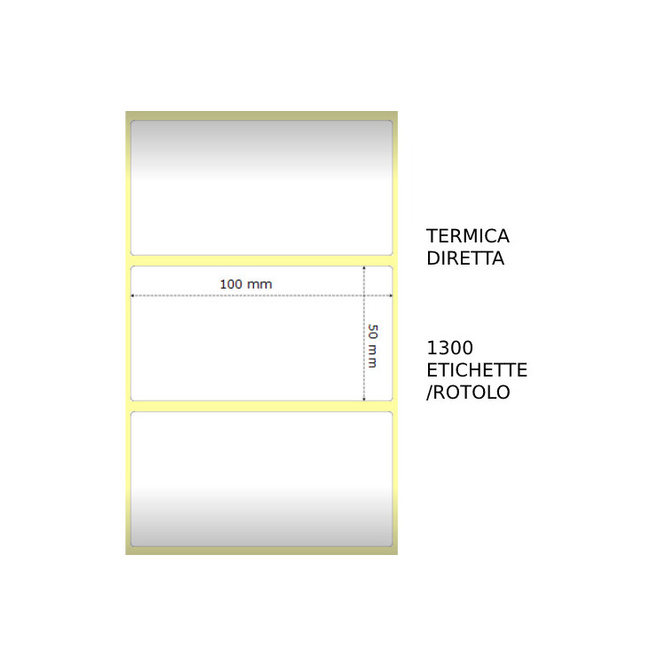 Termica diretta Etichette permanente per ZEBRA 100mm*50mm 1300pz