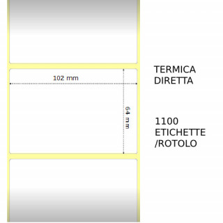 Termica diretta Etichette permanente per ZEBRA 102mm*64mm...