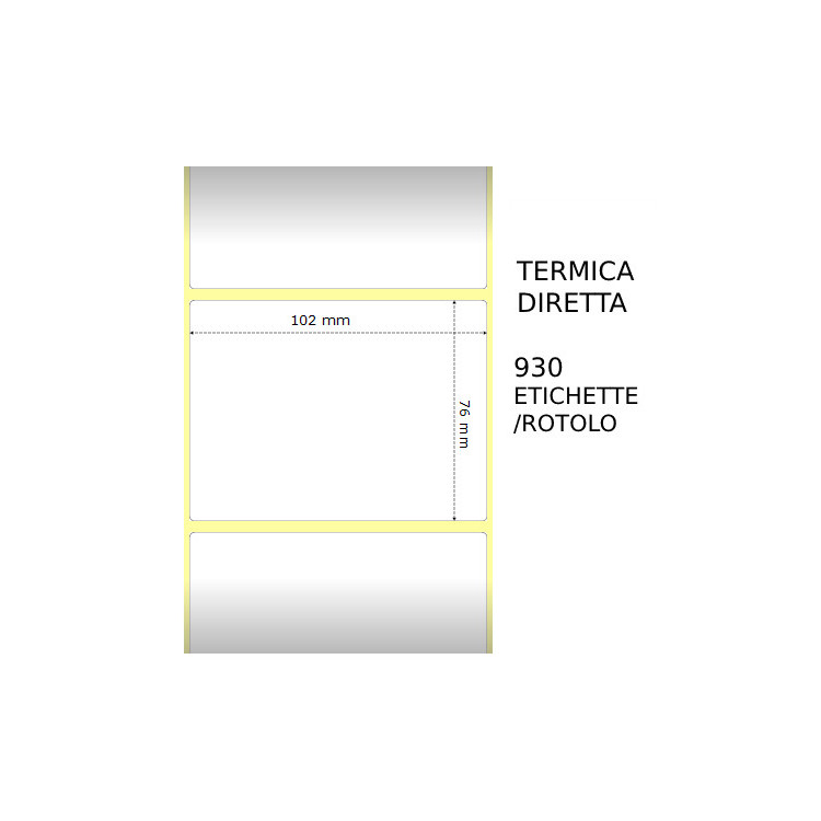 Termica diretta Etichette permanente per ZEBRA 102mm*76mm 930pz